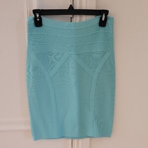 Elegant Aqua Pencil Skirt